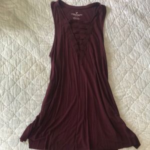 American Eagle Outfitters Maroon Tank Top